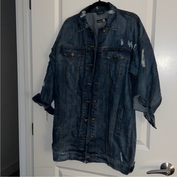 Boohoo denim and pink puffer jacket (sold separately) - Picture 10 of 12